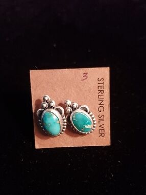 Turquoise Teardrop Stud Earrings